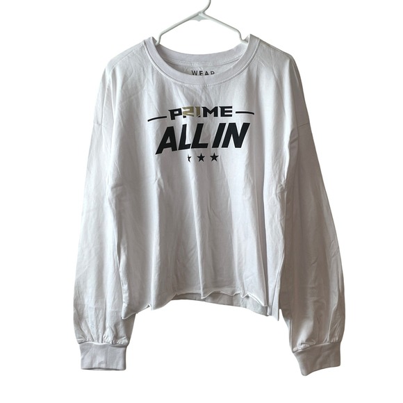 Wear By Erin Andrews Tops - WEAR Erin Andrews Prime All In Tee Womens XL White NEW Graphic Long Sleeve